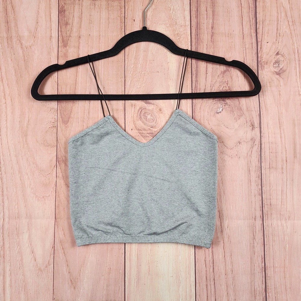 Free People Intimately Skinny Strap Brami Crop Top Womens Sz XS/S Gray NWOT